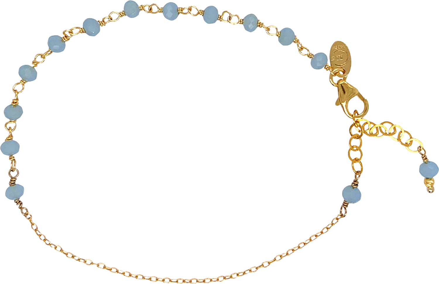 Anne Blue Aqua Calcedony Bracelet Gold